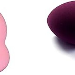 Plush World Beauty Blender for Foundation, Concealer, Face Powder Makeup (Pack of 2 Combo) (pink, wine)-10