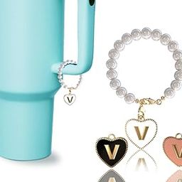 Rzjoke Letter Charm Accessories for Stanley Cup - ID Initial Letter Charm Personalized for Tumbler Cup, Handle Charm For Stanley and Simple Modern Tumbler, Pearl Chain with 3 Charms Replacement…,-image-73