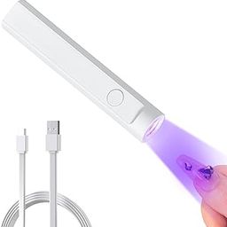 Red Square Mini UV Light for Gel Nails - Portable Mini Nail Lamp, Handheld UV Light for Nails Pen Shape Nail Dryer Led Light for Resin Curing With Type for Nail Home Salon (White)-26