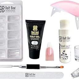 Bolt bee Poly Nail Gel Extension Kit With Slip Solution Uv Nail Lamp for Builder Gel UV Nail Art Kit Nail Extension Set. (CLEAR)-16