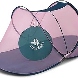 Sk Online Services Polyester Adults Single Bed Foldable Mosquito Net, Macchardani With Cloth Base (Size:L X W X H : 7 X 3.5 X 3.16 Feet), Purple-12