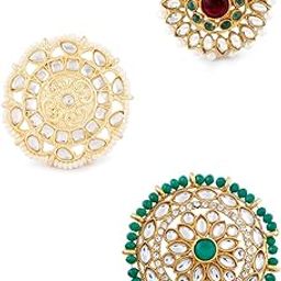 Set Of 3 Wedding Collection Adjustable Finger Rings For Women-ZPFK11491-32
