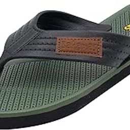 Men Black/Olive Flip-Flops-9 UK (43 1/3 EU) (BH0108G_BKOL0009)-picture-28