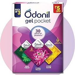 Odonil Gel Pocket Mix - 30g (Assorted pack of 3 new fragrances) | Infused with Essential Oils | Germ Protection |Long Lasting | Lasts Up to 30 days | Air Freshener for Bathroom, Toilet, Home & Office-image-35