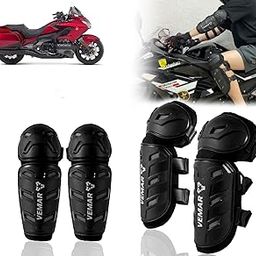 Auto Pearl Motorcycle Knee Shin Guards Elbow Pads, 4 in 1 Monstor Style Knee Shin Safe Protection Armor for Moto Cycling Racing compatible with Gold Wing (Black, 4Pcs)-image-82