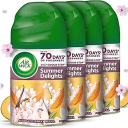 Air Wick 250 ml x 4 (Buy 3 Get 1 Free) - Vanilla & Muskmelon (Summer Delights), Freshmatic Automatic Air Freshener Refill | 2600 Sprays Guaranteed | Automatic Freshener, Bathroom Freshener, Room Spray-16