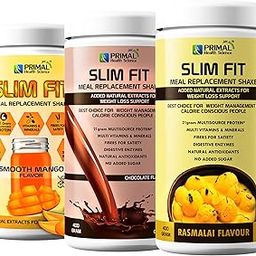 Slim Shake Protein Powder - Meal Replacement Shake For Weight Control & Management | Sugar Free | Fiber | Digestive Enzymes | Vitamins & Minerals (Combo Pack of 3) (Chocolate + Rasmalai + Mango)-22