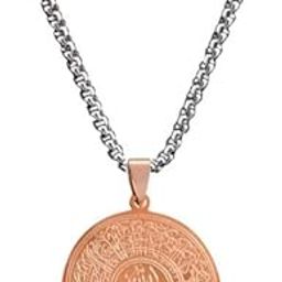 Ayatul Kursi Engraving Arabic Islamic Disc Necklace Stainless Steel Engraved Round Circle Jewelry Necklace Women Men Jewelry Rose Gold Spn202519-image-54