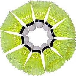 GIRLYZ Attire Plastic Badminton Nylon Shuttlecock(Green Color) Pack of (10)-image-64
