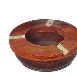 A S Handicrafts Wooden Handmade Antique Ashtray for Home and Car (Brown)-image-73