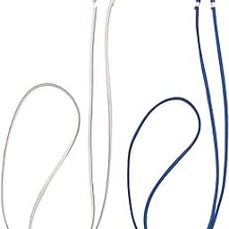 Soft Leather Cord Spectacle Chain For Men (Set of 2) Grey and Royal Blue - Unisex Lanyard Chains And Spectacle Holders - Leather Eye Glasses Chain Eyeglass Holders-56