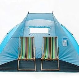 Outdoors Easy Up Beach Cabana Tent Sun Shelter, Deluxe Large for 4 Perso (Blue)-image-86
