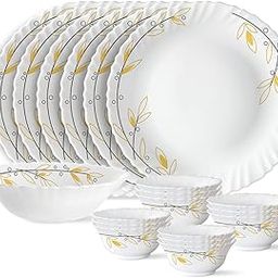 Larah by Borosil Bella Silk Series Opalware Dinner Set | 19 Pieces for Family of 6 | Microwave & Dishwasher Safe | Bone-Ash Free | Crockery Set for Dining & Gifting | Plates & Bowls | White-10