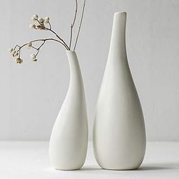 URBAN SENSE™ | Ceramic Wave Vase - Modern Designer Flower Vase for Home Decor - Unique Hollow Vase Design - Ideal Gift for Living Room, Bedroom, and Centerpiece (Bud-Vase-Set2)-image-80