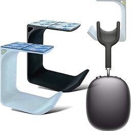 SRS® Headphone Stand Holder Under Desk Headphone Hook Holder Hanger & Cable Organizer for All Professional | Gaming Headsets | Stick-ON Adhesive with Surface Cleaning Wipes (Pack of 2, Black White)-image-45