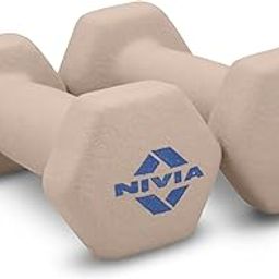 Nivia Neoprene Dumbbells, Dumbbells for Hand Weights, Weight Loss & Exercise, Fitness Training, for Men & Women for Home Workouts, and Gym Equipment Set of 1Kg Dumbbells (Light Peach)-25