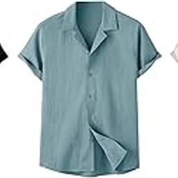 Men's Regular Fit Casual Shirt (Popcorn-5171-Black, Aqua, White-M)-image-74