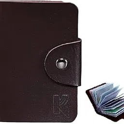 kraptick 20 Slots Cardholder with Double-Sided Slots, Wallet for Cards, ATM, Debit, Credit Cards Holder, Unisex Wallet with Leather Design (Brown)-picture-20