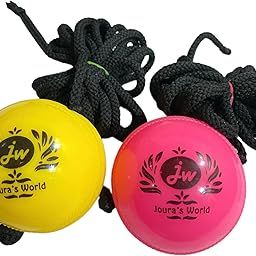 Joura's World Cricket Balls - Hanging & Knocking Set with Cord for Batting Practice (Pack of 2) - Yellow & Pink-image-70