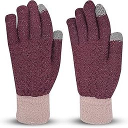 Women's Touchscreen Winter Woollen Gloves For Cold Weather (SGD-1334-35)-image-66