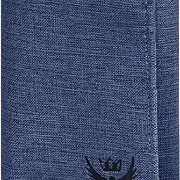 lorenz Trifold Wallet for Men, Navy Blue, 6 Credit Card Slots, 2 Currency Compartments, 2 Coin Pockets, ID Window | Non Leather | WL-97-picture-2