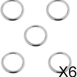 HEAVENGLOW 6x5 Pieces Smooth Welded Polished Boat Marine Stainless Steel O Ring 4 x 25mm-image-73