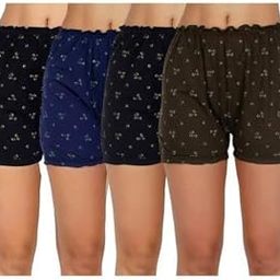 Womens 100% Soft Cotton Bloomer Panty Brief Innerwear for Skirts Loose Bottoms 4 Piece Combo-image-22