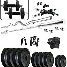 BODY MAXX PVC Home Gym Set with Accessories, 20 and 24kg-63