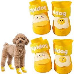 CoolShef 4PCS Dog Shoes Waterproof with Anti-Slip Soles – Rain Boots for Small Dogs (8-15 lbs, L Size), Lightweight Paw Protectors for Indoor/Outdoor, Easy-Clean Paw Protectors for Mud, Rain-image-36