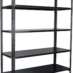 Mil-Nil Prime CRC Sheet 5 Shelf Multipurpose Slotted Angle Rack, 60 x 47 x 18 Inch, 22 Gauge (Grey) 16 Gauge Angles-16