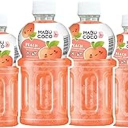 Mabu Coco Peach Juice with 25% Nata De Coco, Energy Booster, Fresh Fruit Juice, No Added Preservatives and Artificial Colours - Pack of 6 (320ml Each)-2