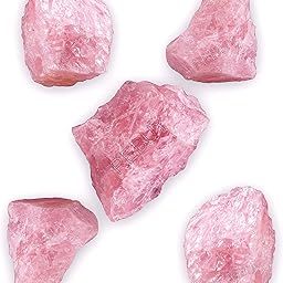 REBUY Rose Quartz Rough Stone Natural Crystal Healing Rough Stone for Healing & Meditation, Color Pink, Weight 250 Grams-image-46