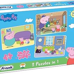 Frank Peppa Pig (26 Pieces) 3 in 1 Jigsaw Puzzle for Kids Above 4+ Years - Fun & Challenging Brain Booster Games - for Focus and Memory - Encourages Creative Thinking - 60404-6