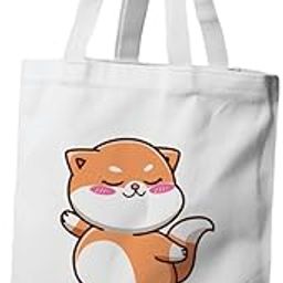 Happy Cat Tote Bag – Cute Smiling Cat Print Polyester Canvas Tote Bag for Girls & Women | Reusable Eco-Friendly Shopping, College & Daily Use Tote-image-52