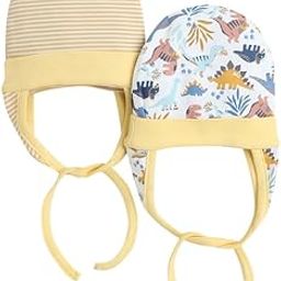 Baby Boys Cotton Printed Ear Flap Tying Cap Pack Of 2-image-75
