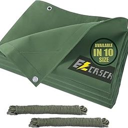 Ezcasch 20’x24’ Canvas Tarps Heavy Duty Waterproof Tarpaulins with Aluminum Grommets,UV Resistant, 22Mil Multipurpose Drop Cloth, 14oz Durable Cover Sheet for Outdoor and Indoor Use with Ropes.-3