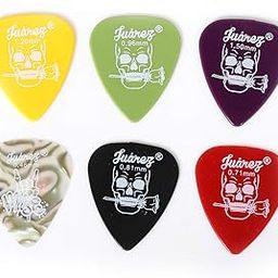 JUAREZ JAP60 Guitar Plectrums Pick Set of Various Thickness, 6 Pieces (Celluloid + ABS), Colours Random-0