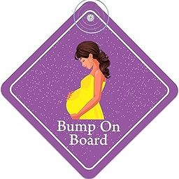 Flybuy Hub Bump On Board Car Sign, Baby and Pregnant Women Safety Window Decal with Suction Cup-image-7