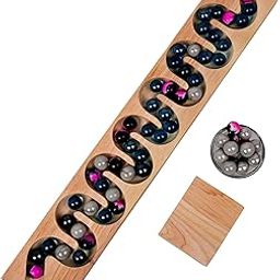 KANCHA Wooden Haba Marble Run Track with 8 Round Balls - Ages 5+ Montessori Console Table Race Toy | Wooden Gift for Kids - Birthday Pack of 1-26