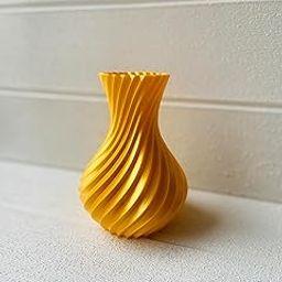 Dream Products Modern Spiral Decorative Flower Vase, Yellow, Geometric Design-image-39