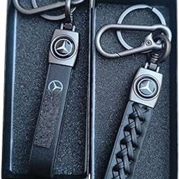Black Leather Keychain Compatible With Mercedes A-Class | C-Class | AMG | Maybach Cars (Pack Of 2)-image-18