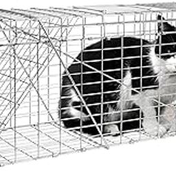 Audacious Cat Trap Feral Cat Trap Live Animal Trap Cage - Silver Color Size 31" x 11.5" x 12" | Billi ka Jal Billi pakadne Ka Pinjra-image-30