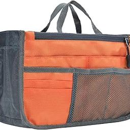 Polyester Ladies Purse Organizer For Easy Handbag Switch-Multi Pocket Pouch For Women-Orange - 27 Cm, 17 Cm-image-91