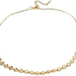 No-Tarnish No-Rusting Gold Plated Circular Discs Chain Necklace For Women & Girls (NK1046) 16" Size-image-24