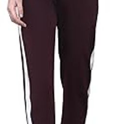 Women’s High-Rise Maternity Track Pants with Side Stripe – Maroon-image-3