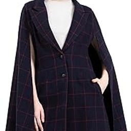 women's Blue wool cape coat-image-98