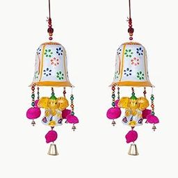 JAYVI Creation Handcrafted Decorative Wind Chimes with Elephant Figurines, 45 cm, Multicolour Balcony Garden Home Deco Ideas for Positive Vibes Pack of 2-image-51