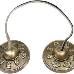 Reiki Crystal Products Tingsha Bell Auspicious Symbols Tibetan Cymbals Manjira Instrument for Bhajan, Buddhist, Meditation, and Yoga - Antique Style Beautiful Sound-image-21