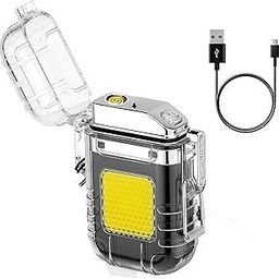Waterproof USB Rechargeable Coil Lighter & LED Flashlight – 3-Mode Keychain Torch, Windproof Flameless Electric Lighter for Camping, Hiking, Emergency & Outdoor Use-image-85