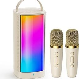 Karaoke Machine with 2 Wireless Microphones for Adults and Kids, Stylish Karaoke Microphone Wireless System with DJ Lights, Portable Karaoke Speaker for Home Party, Outdoor Camping-17
